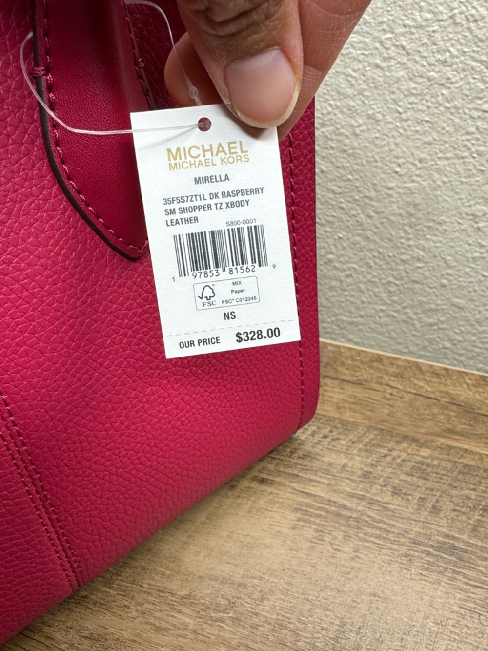 Michael Kors Hot Pink Pebbled Leather Satchel with Detachable Strap - Picture 4 of 6
